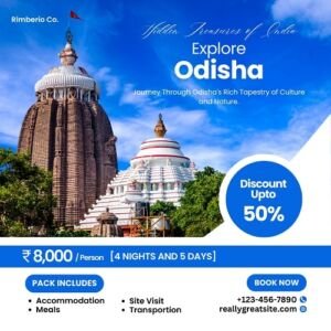 Blue and White Modern Modern Odisha Indian Travel Promotional Instagram Post