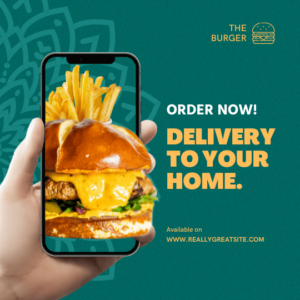 Green And Yellow Modern Food Online Delivery Instagram Post-min