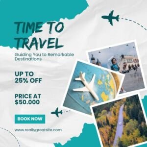 Green and White Grunge Travel and Tourism Instagram Post